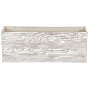 Vaso per piante in fibra di argilla bianca 15 x 42 x 13 cm per esterni interni per tutte le stagioni