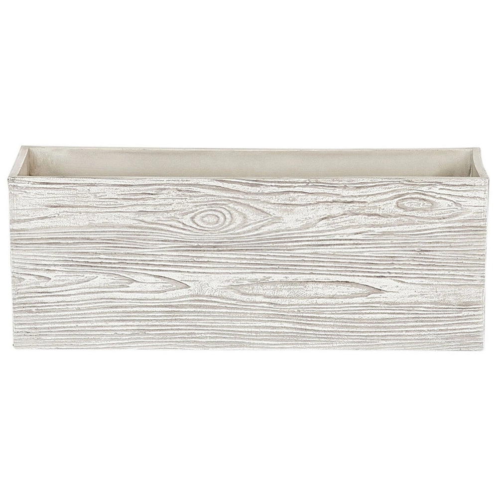 Vaso per piante in fibra di argilla bianca 15 x 42 x 13 cm per esterni interni per tutte le stagioni