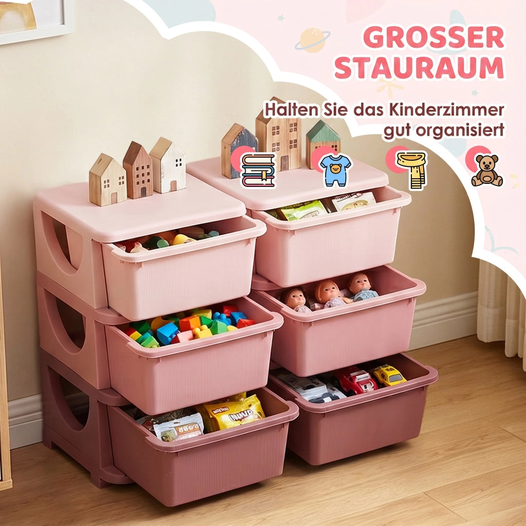 Cassettiera per Bambini con 3 Cassetti ¨C zephmum ¨C Rosa