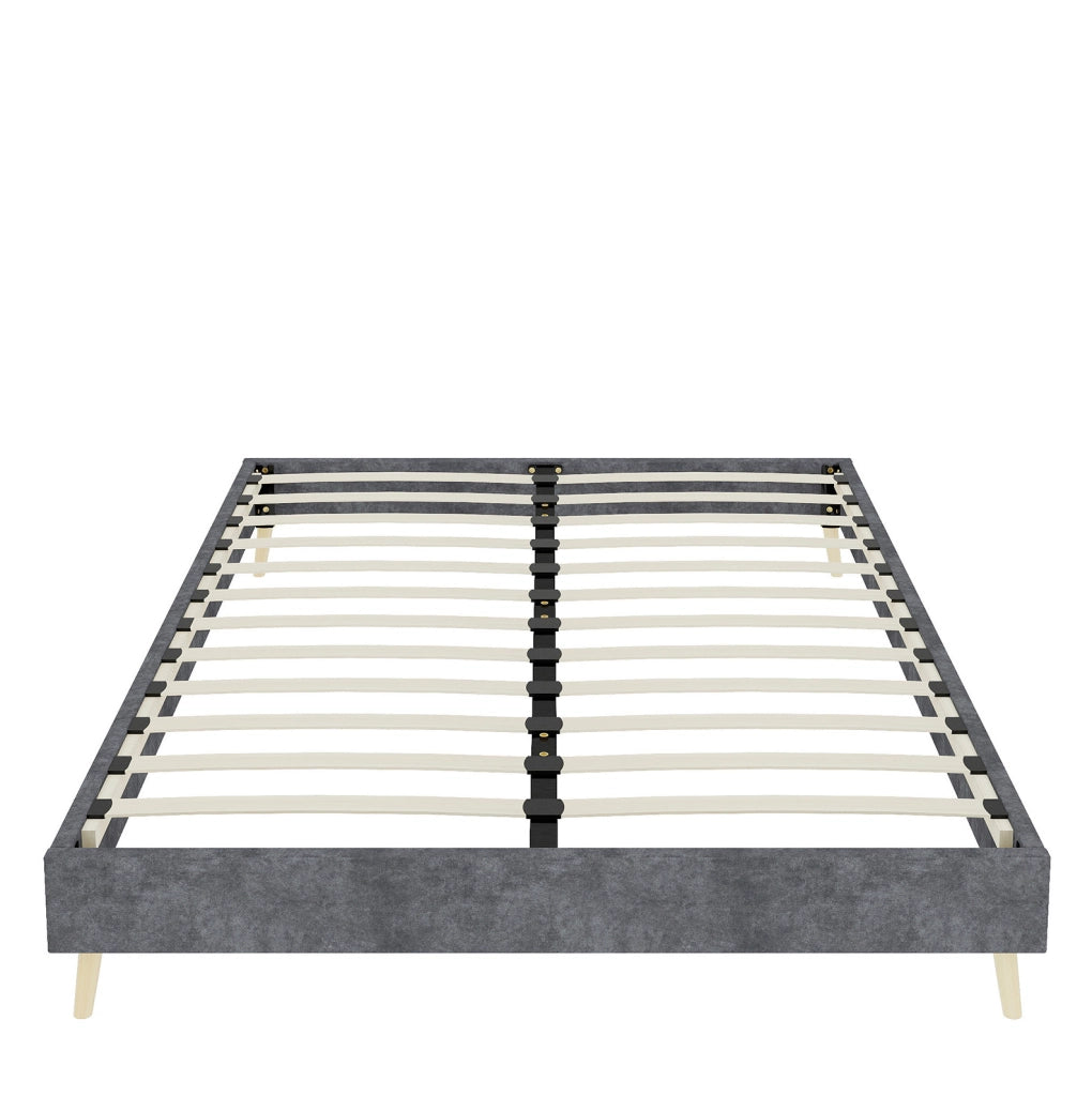 Letto imbottito 140x200 cm grigio