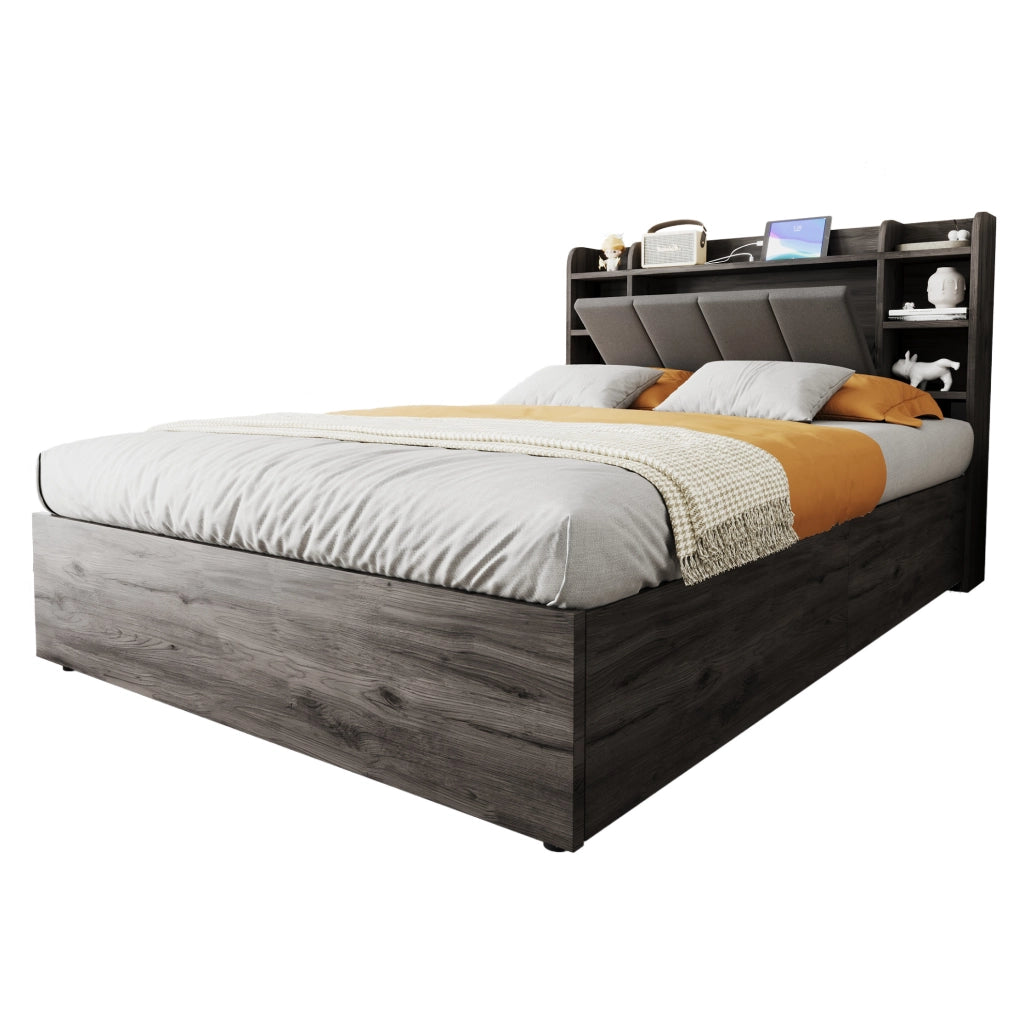 Letto multifunzione 140x200 cm con vano idraulico e USB