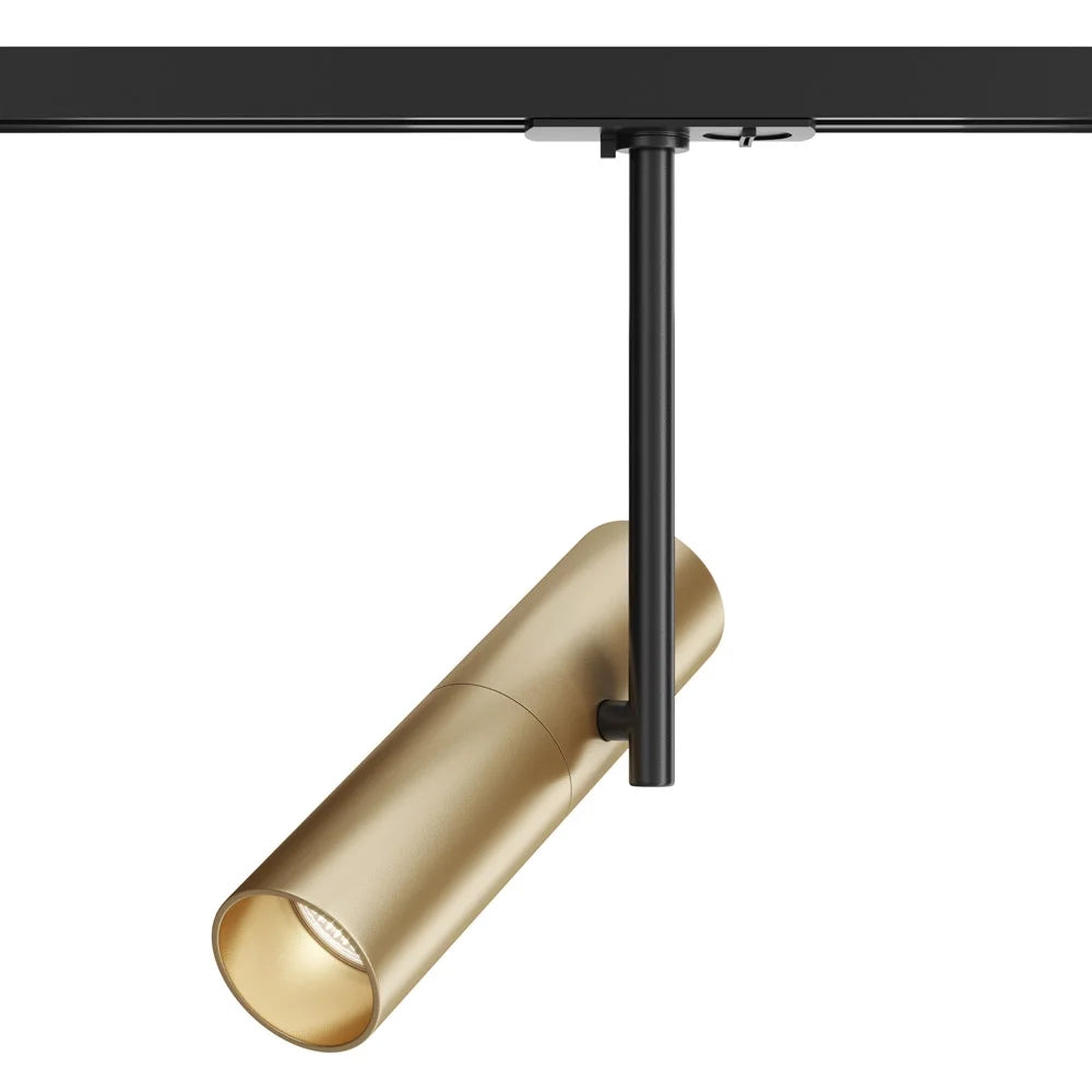 Faretto Per Binario Elti Moderno Alluminio Oro E Nero 1 Luce