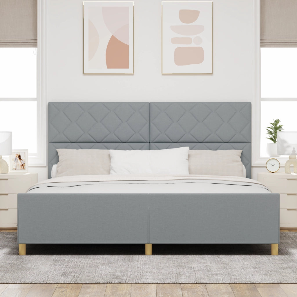 Struttura Letto in Tessuto Grigio Chiaro 200x200 cm