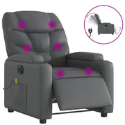 Poltrona Massaggiante | Sedia Relax Elettrica Reclinabile Grigio Similpelle