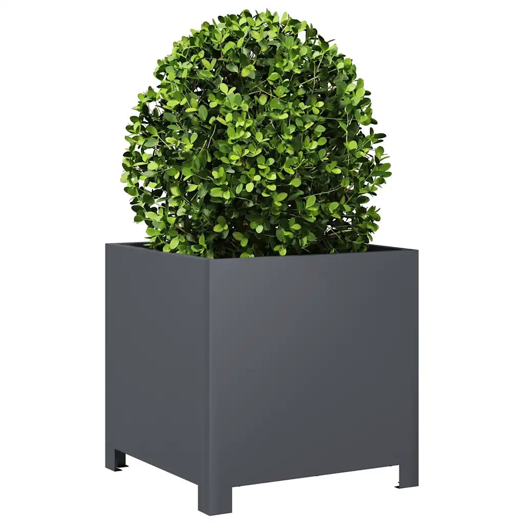 Fioriera | Cassetta per fiori | Vaso da Giardino Antracite 40x40x40 cm in Acciaio