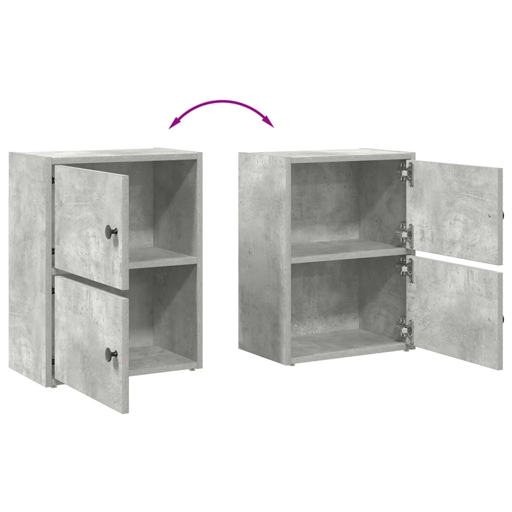 Libreria-Scaffale per Libri-Mobile di Stoccaggio Grigio Cemento 40x24x52 cm in Legno Multistrato