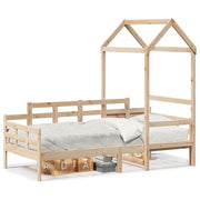 Letto singolo | Letto per adulti | Dormeuse con Tetto 80x200 cm in Legno Massello di Pino