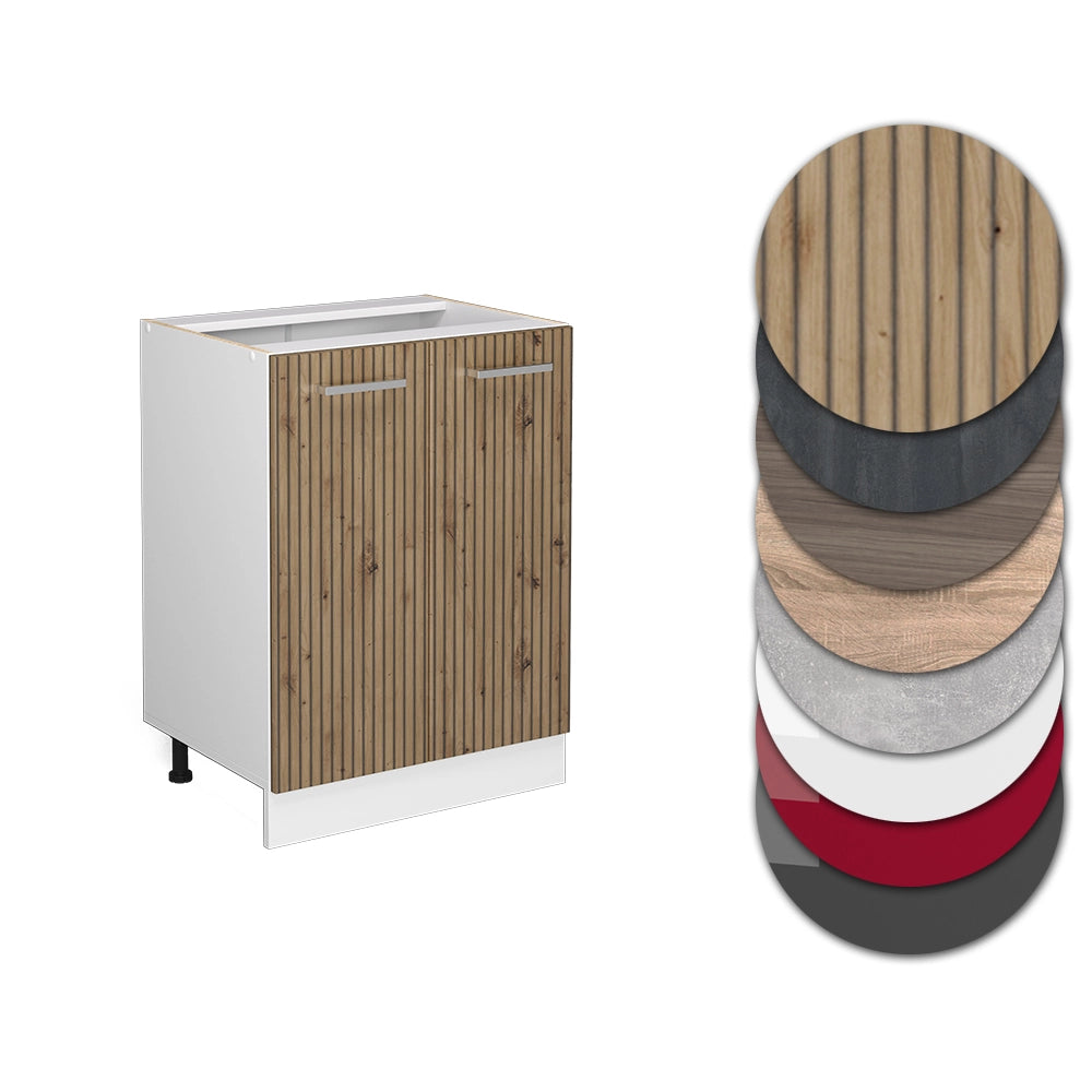 Vicco Mobiletto base cucina Rovere artigianale 60 cm senza piano di lavoro