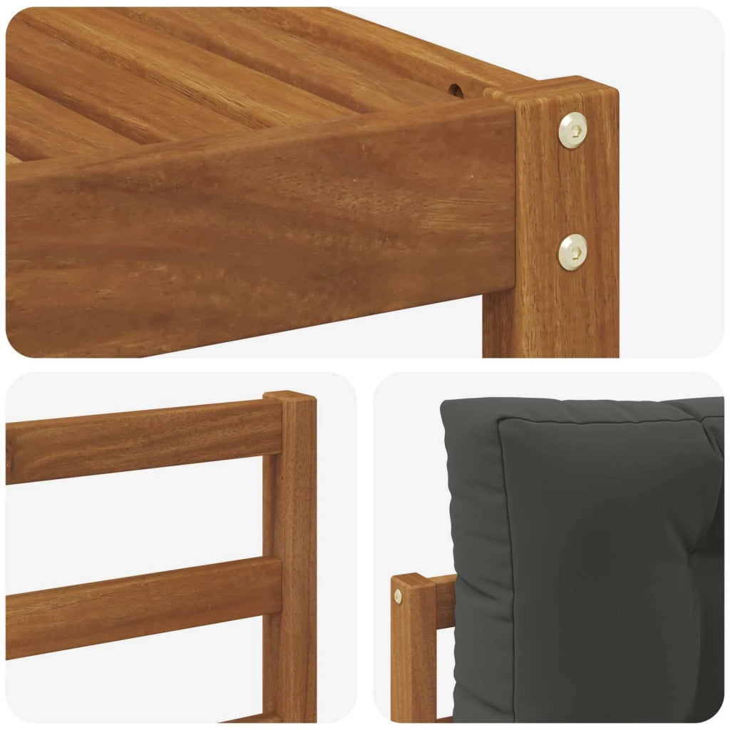 Set di divani da esterno con cuscino 6 pcs Naturale e Antracite