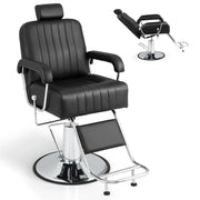 Poltrona da barbiere regolabile con poggiatesta 106-147 x 63,5 x 108-121 cm design ergonomico girevole a 360° PVC nero 20_0011078