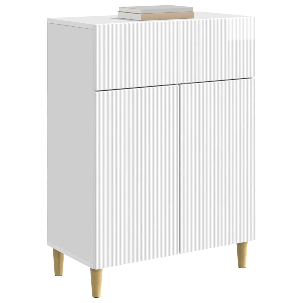 Credenza Bianco Lucido 66 x 34,5 x 90 cm Legno ingegnerizzato 894639