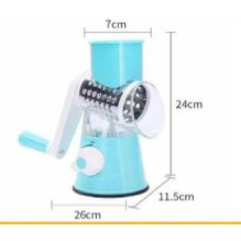 Trade Shop - Grattugia A Tamburo Manuale Per Cucina Casa Da Tavolo Tritatutto Affetta Tx-9722 -