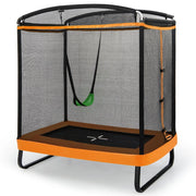 Trampolino e altalena 190 x 122 x 210 cm maggiore sicurezza atmosfera giocosa metallo zincato nero e arancione 20_0020930