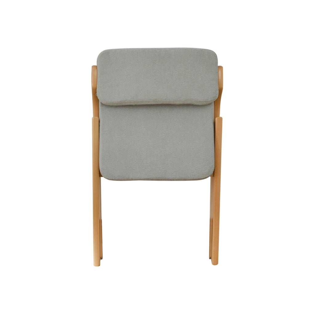 Sedia pieghevole con seduta imbottita in legno grigio