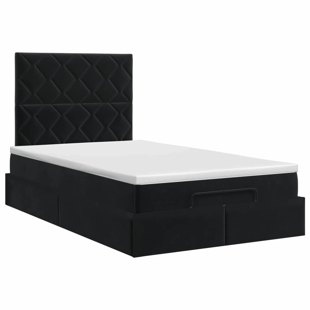 Letto ottomano con materasso Nero 120 x 190 cm Velluto 3457781