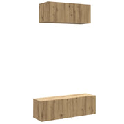 Set Mobile TV 2 pz | Armadietto TV | Mobile Porta TV Montato a Parete Rovere in Legno Multistrato