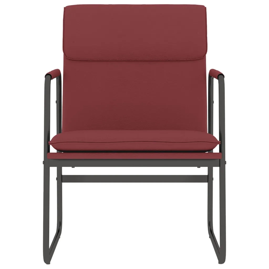 Sedia Lounge Rosso Vino 55x64x80 cm in Similpelle