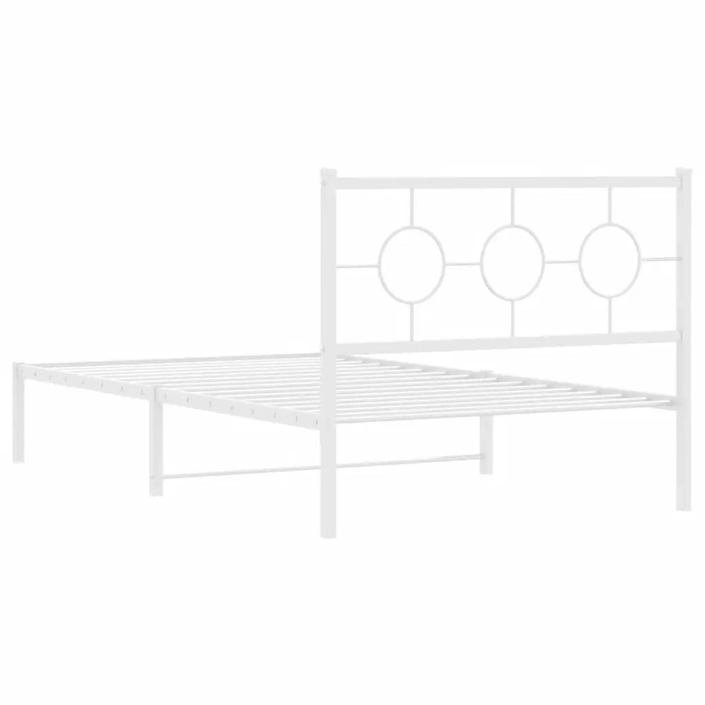 Giroletto con Testiera e Pediera-Struttura Letto Metallo Bianco 107x203 cm 936771