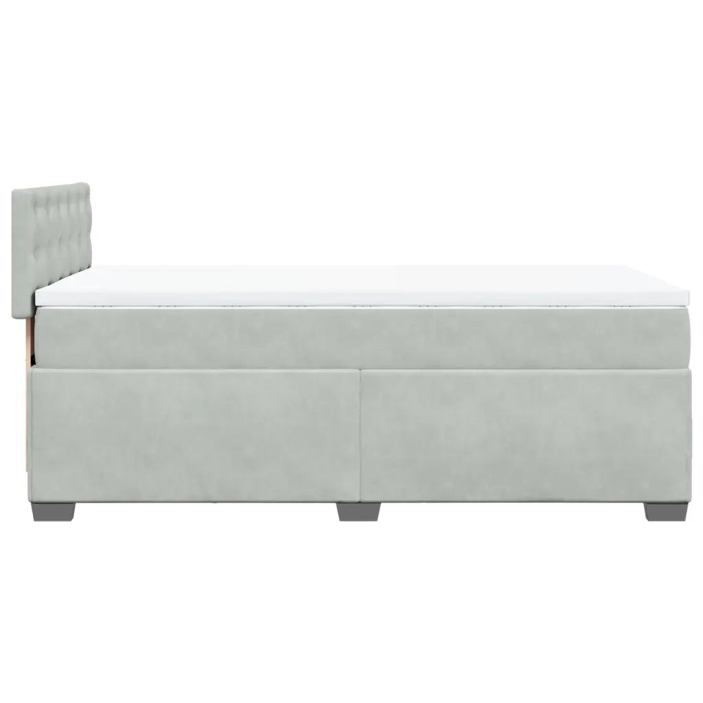 Giroletto a Molle con Materasso Grigio Chiaro 90x190 cm Velluto 3288486