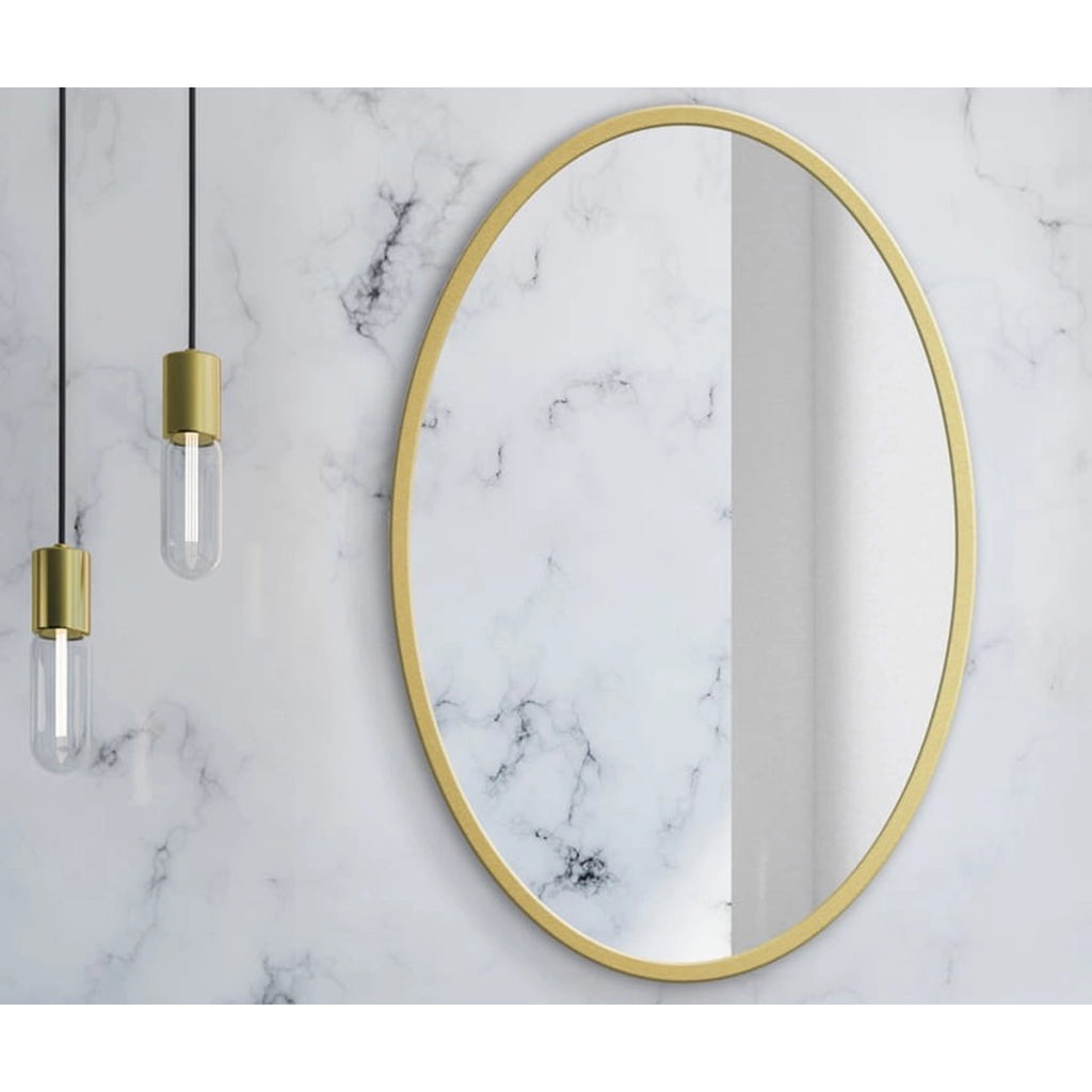 Specchio rotondo design moderno con cornice dorata 80 cm