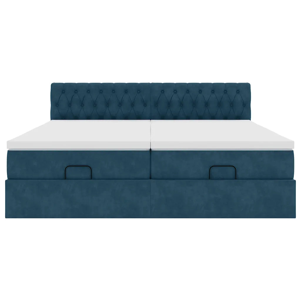 Struttura Letto Pouf con Materassi 160x200 cm Velluto 3312939