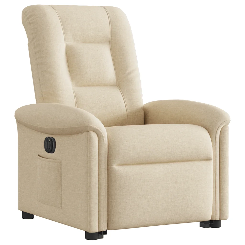 Poltrona Alzapersona Reclinabile Elettrica Crema in Tessuto 3303282