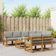 Set di divani da esterno 9 pcs Grigio Naturale e Chiaro
