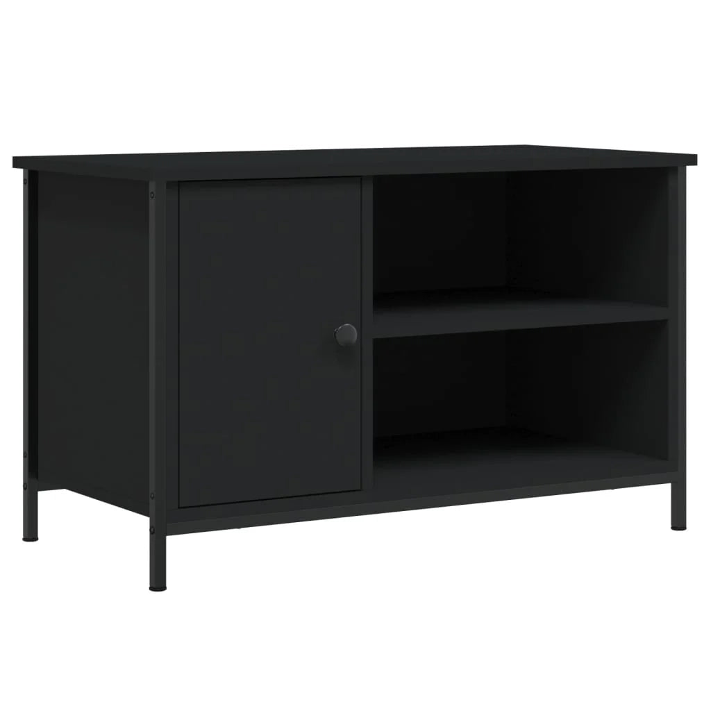 Mobile TV multimediale mensola TV credenza TV sala da pranzo soggiorno camera da letto 80 x 40 x 50 cm legno ingegnerizzato nero 02_0026319