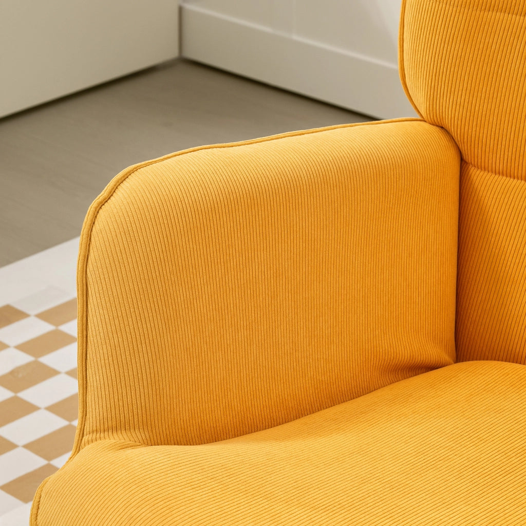 POLTRONA con pouf 72x80x101 cm in poliestere arancione