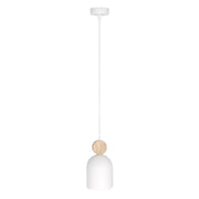 Lampada sospesa scandinava MESI bianca legno GU10 Emibig