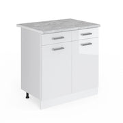 Vicco Mobiletto base per cucina Bianco lucido 60 cm , PL Marmo