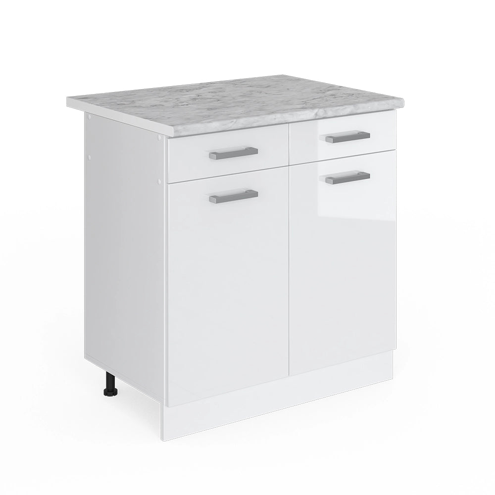 Vicco Mobiletto base per cucina Bianco lucido 60 cm , PL Marmo