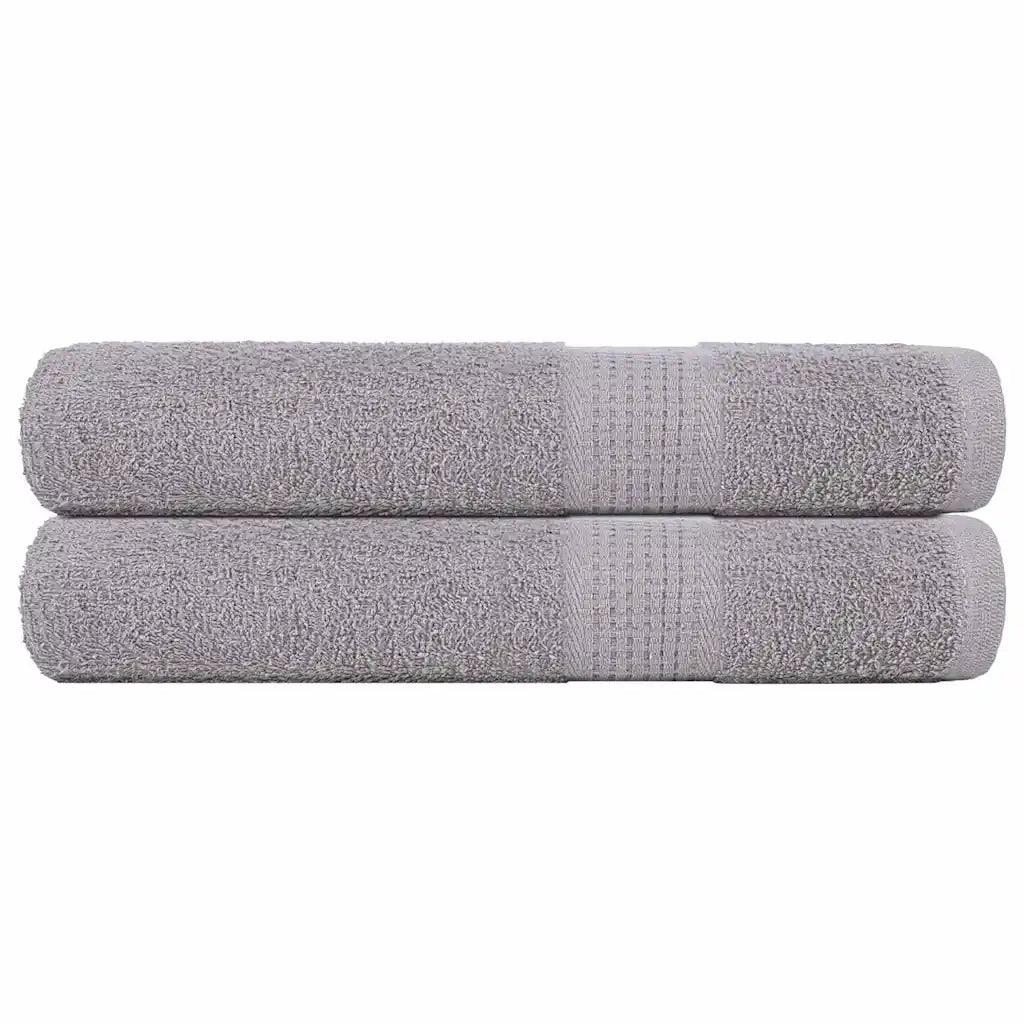 Asciugamani per Sauna 2 pz Grigio 80x200cm 360g/mÂ² 100% Cotone