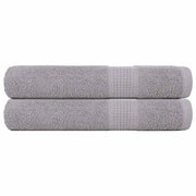 Asciugamani per Sauna 2 pz Grigio 80x200cm 360g/mÂ² 100% Cotone