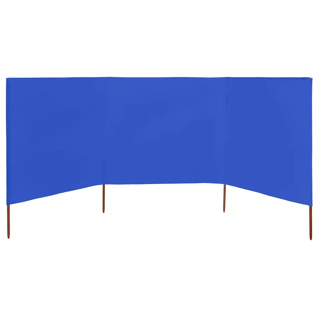 Paravento a 3 Pannelli in Tessuto 400x120 cm Azzurro CFW8063137