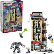 LEGO | Marvel Spider-Man vs. Mysterio: il Daily Bugle - Giocattolo dei Supereroi con Action Figure Mech e 7 Minifigure ,