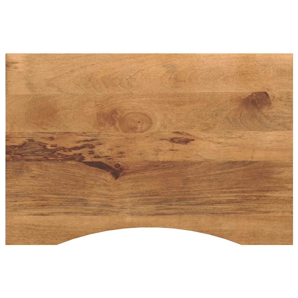Piano Scrivania con Curva 90x60x2,5 cm Massello Grezzo di Mango
