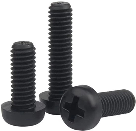 Viti in plastica - a viti a croce - uso universale - colore nero - viti in nylon - ideali per hobby e professionisti - M2,5 x 6 mm