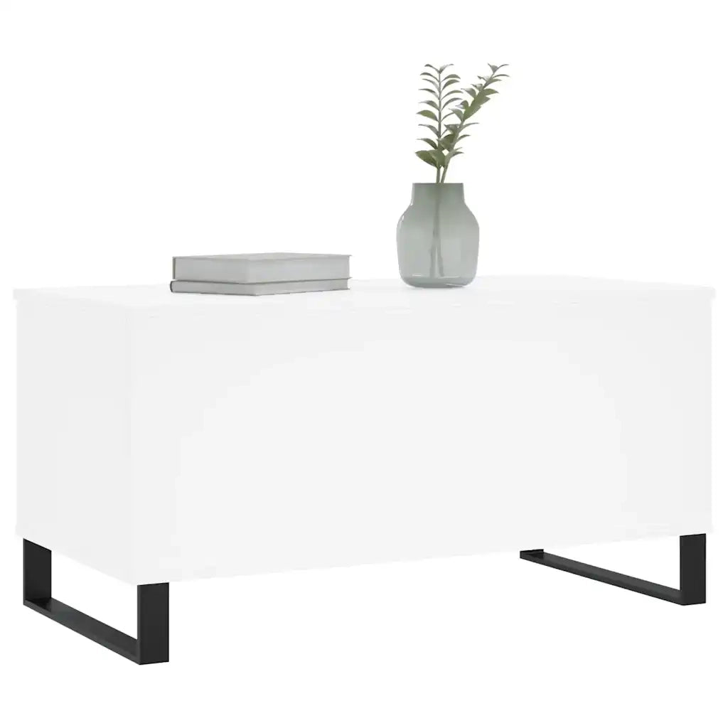 Tavolino da Salotto Bianco 90x44,5x45 cm in Legno Multistrato 830980