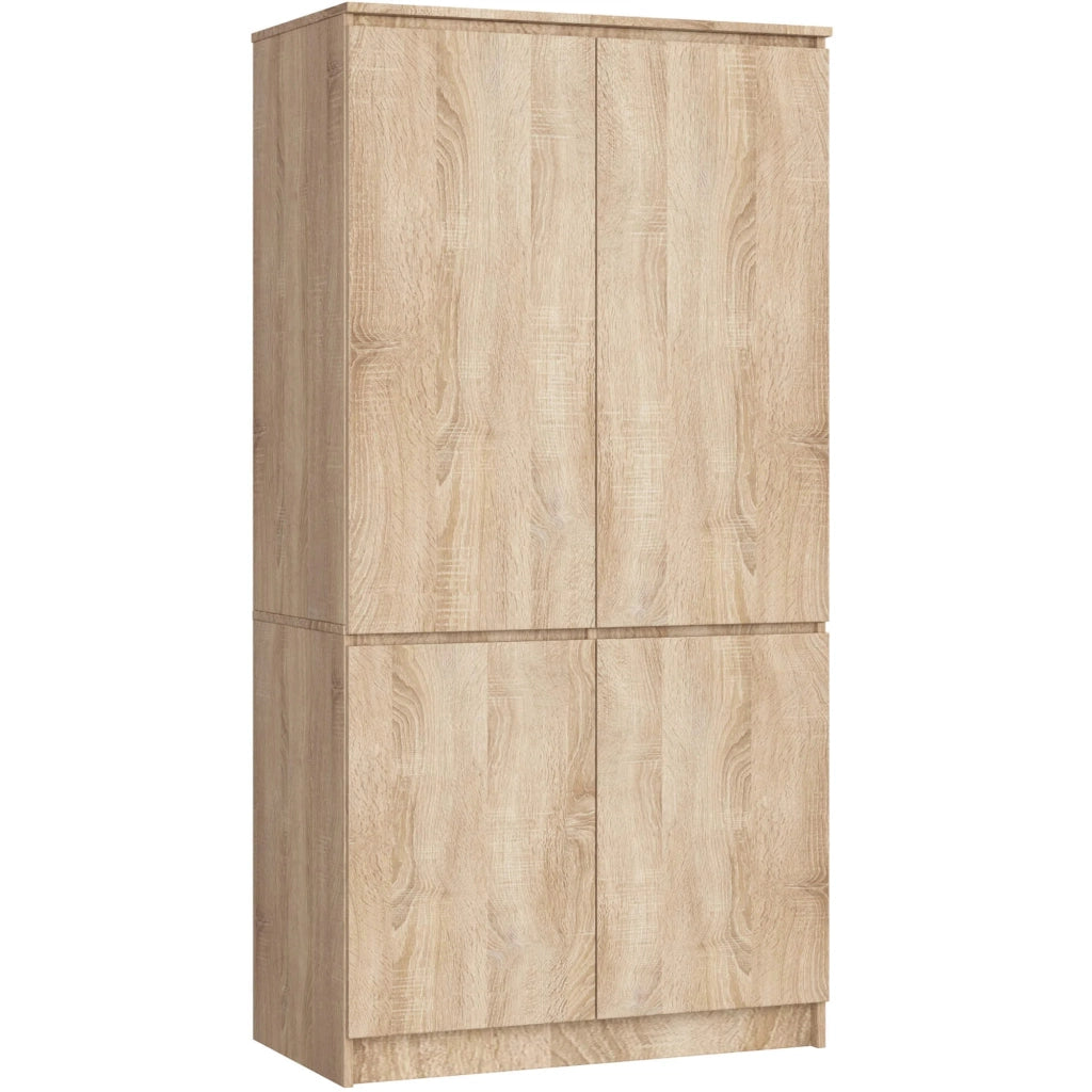 Armadio AKORD S90 4 ante Sonoma Quercia 90x51x180 cm