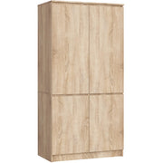 Armadio AKORD S90 4 ante Sonoma Quercia 90x51x180 cm