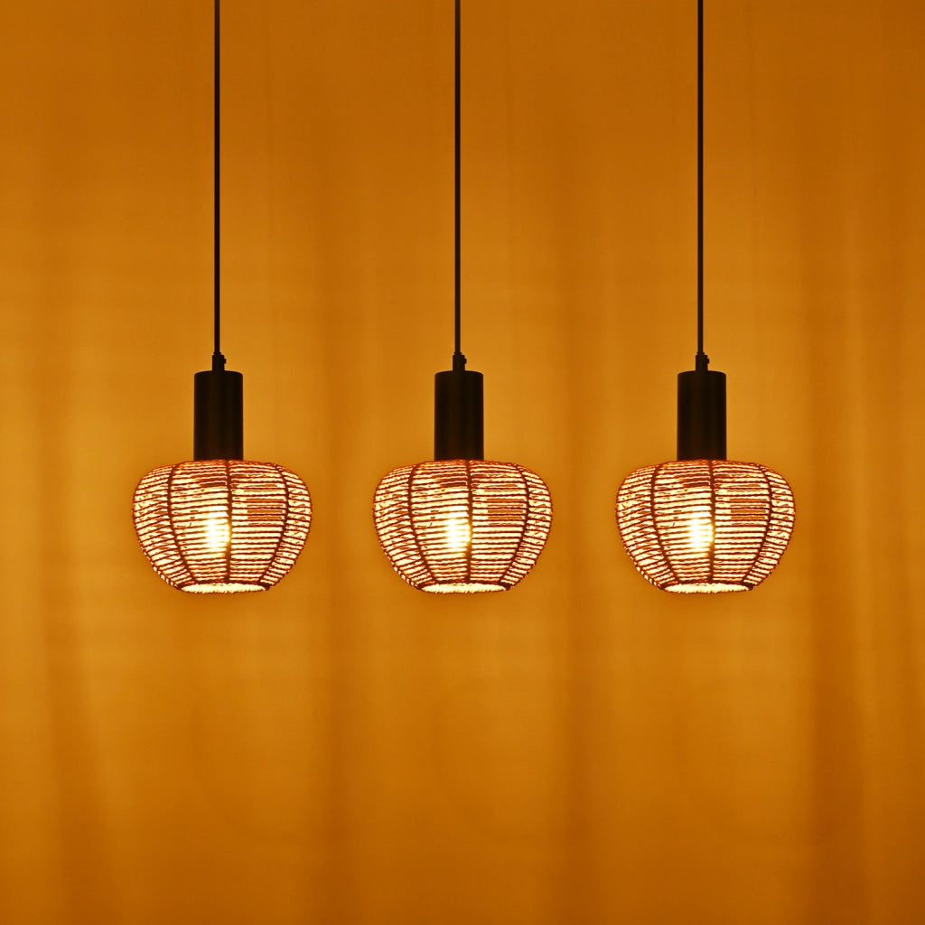 Lampada a sospensione ZMH nera E27 a 3 luci per sala da pranzo e camera da letto