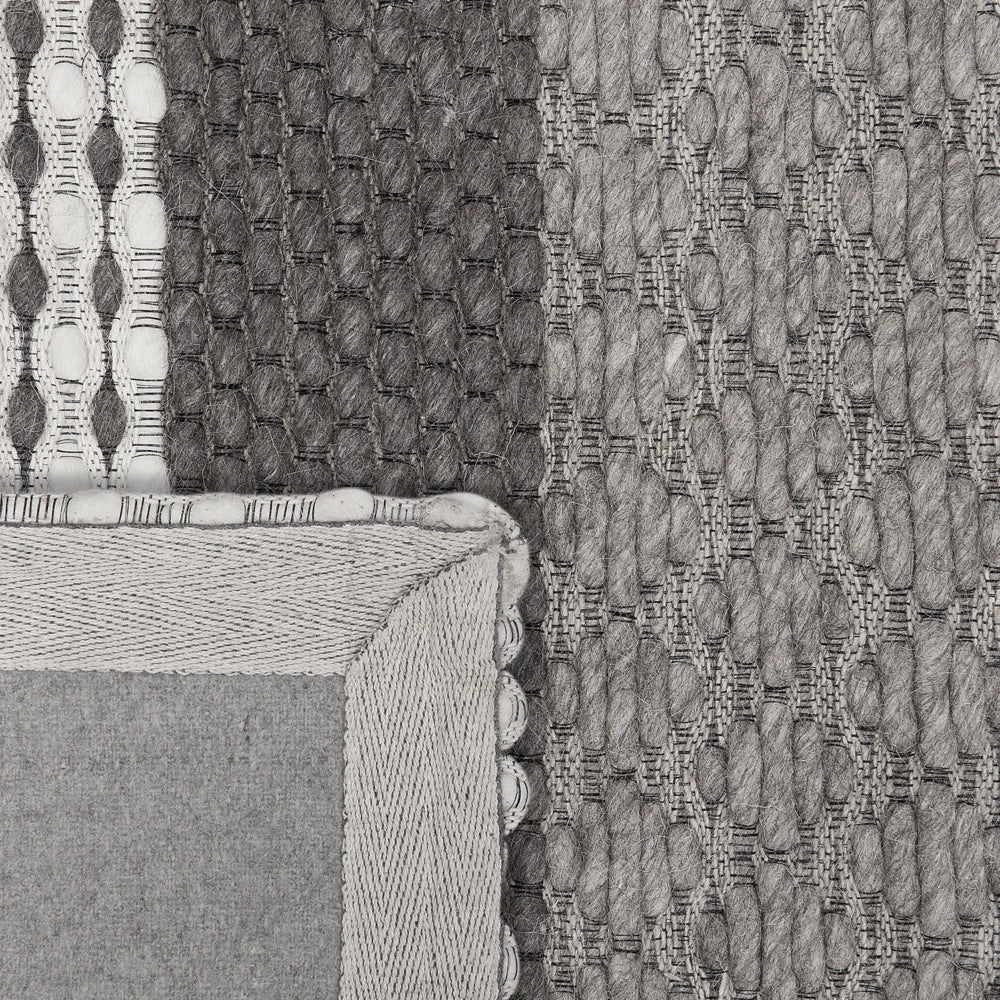 Tappeto grigio 160 x 220 cm in lana per soggiorno casa ufficio toppe
