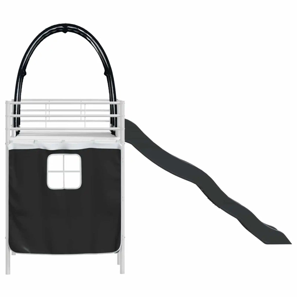 Struttura del letto loft per bambini-Giroletto per bambini Bianco e Nero 75 x 190 cm 552591