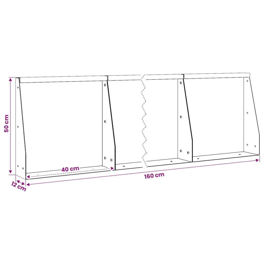 Muro di contenimento 4 pz 40 x 12 x 50 cm Acciaio Antracite 3449067