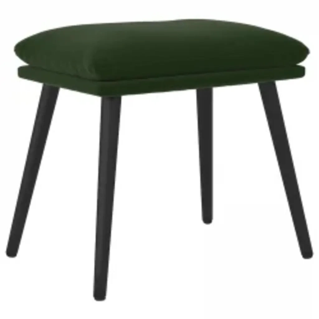 Poltrona Relax con Poggiapiedi Verde Scuro in Velluto