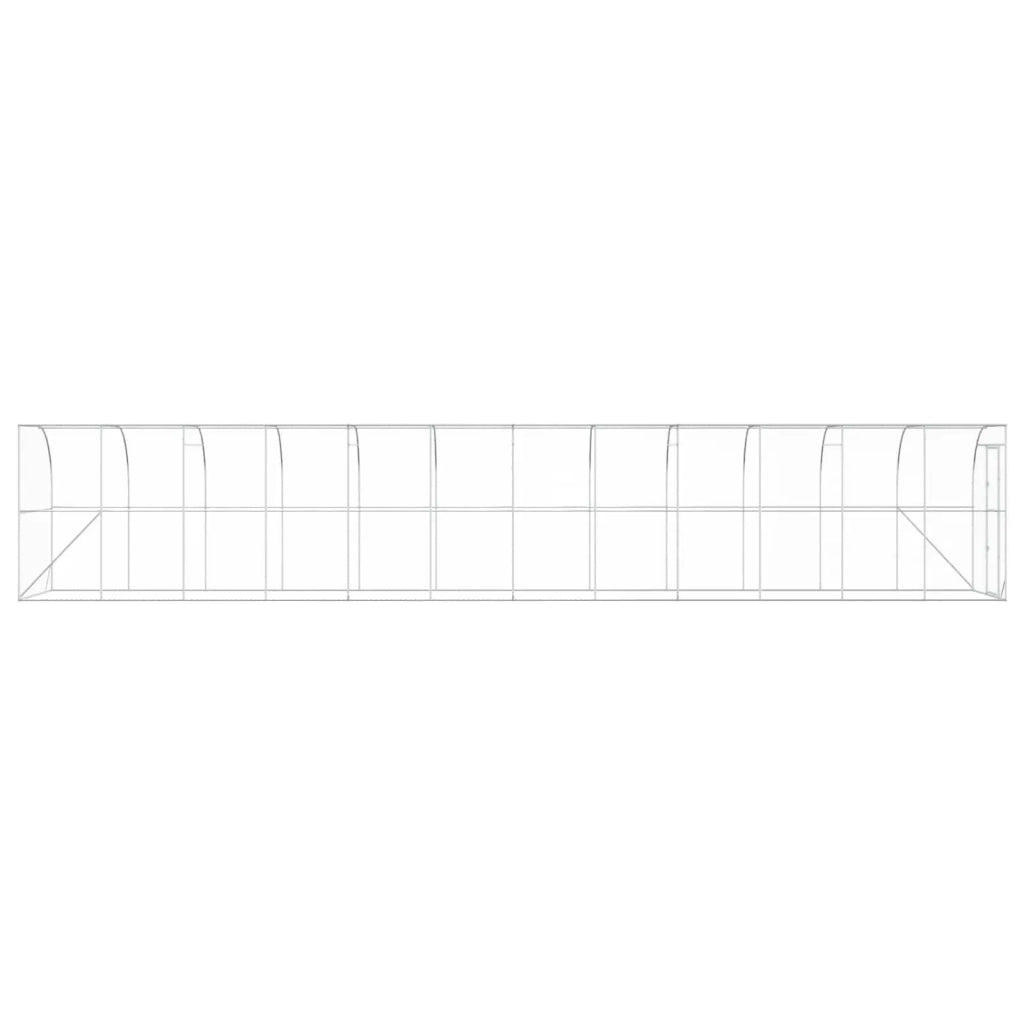 Gabbia per Polli Contro il Muro Argento 600 x 150 x 215 cm 3434735