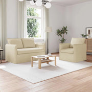 Divano 2 pcs Crema 196 x 82 x 85 cm Tessuto