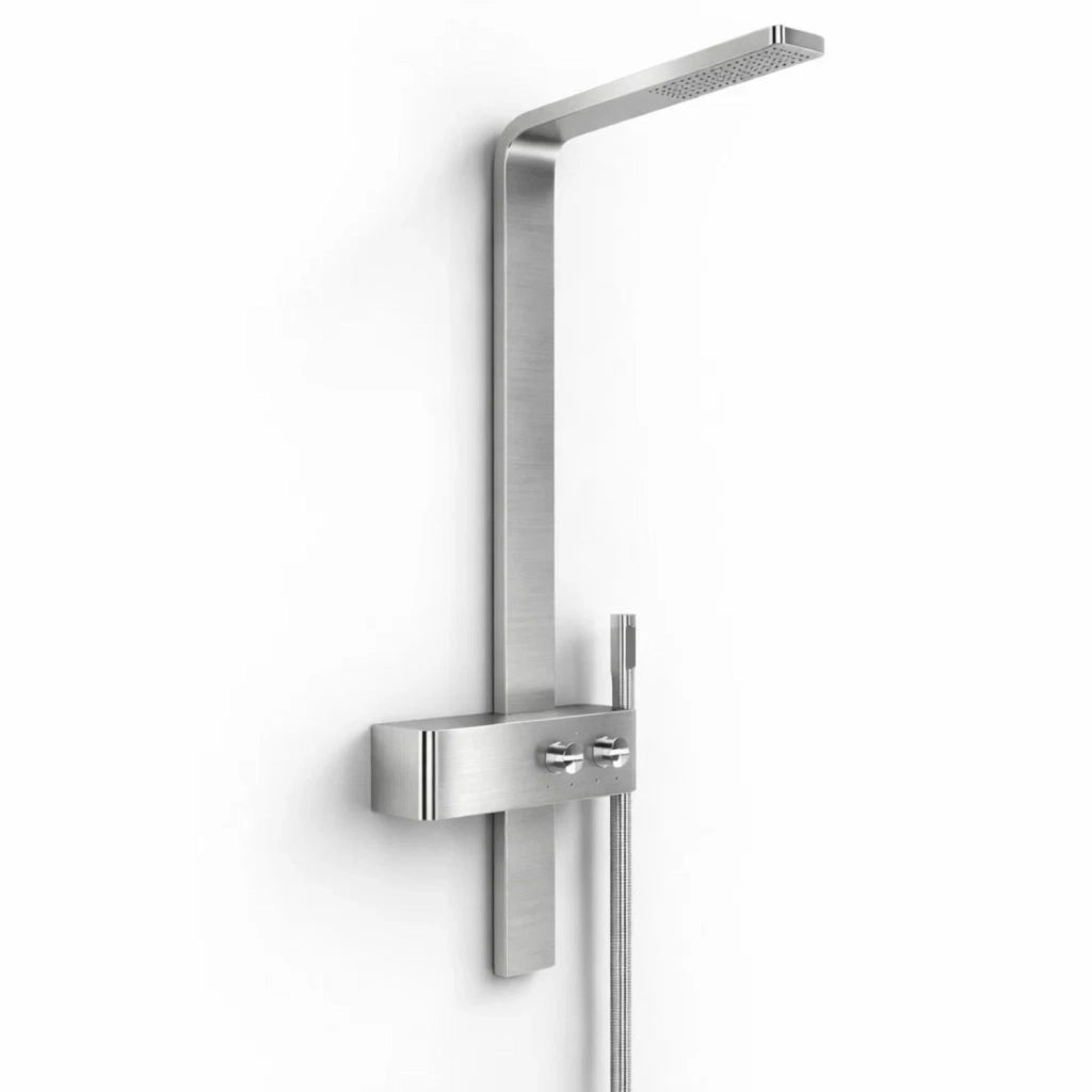 Colonna doccia 016 acciaio inox incasso spazzolato 2 funzioni top l50xp47xh130