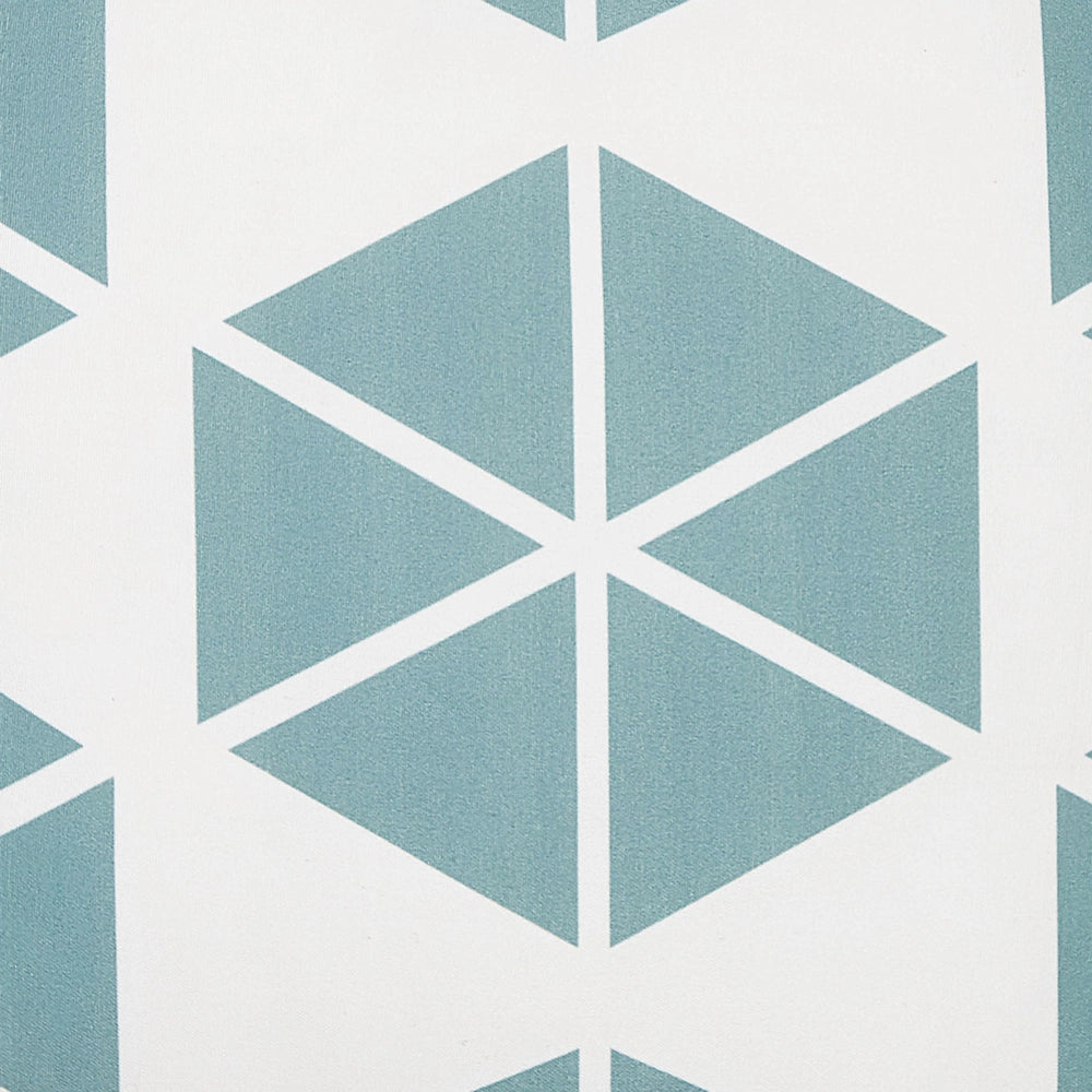 Set di 2 cuscini da giardino per esterni in poliestere bianco e blu quadrato 45 x 45 cm con motivo geometrico triangolare